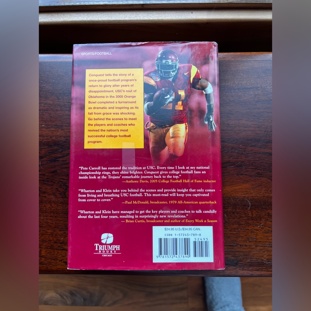 3/$24 Hardcover Book Conquest by Dan Wharton (USC Football) - Picture 3 of 7